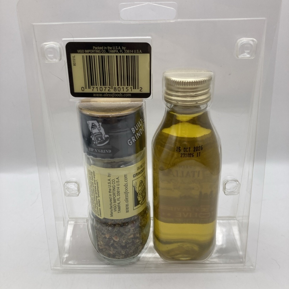 Alessi Dipping Spice Set Extra Virgin Olive Oil& Tip N' Grind Spices Sealed New - Picture 4 of 7